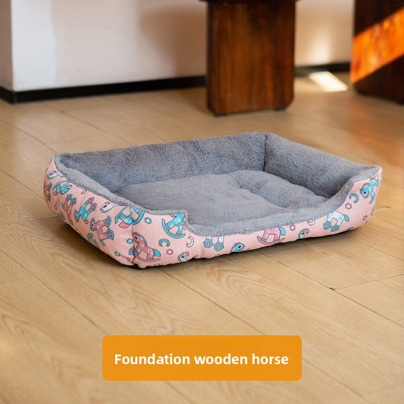 PatternPaws? Printed Bolster Pet Bed